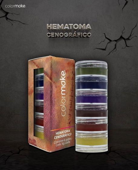 Imagem de Kit Maquiagem Cores Hematoma Cenográfico 6 cores 5g Colormake Efeitos Especiais