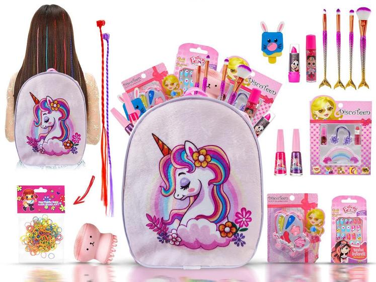 Kit Maquiagem Infantil Batom Pincel Sereia BZ132 + Cortesias Menor preço em Kit Maquiagem Infantil Batom Pincel Sereia BZ132 + Cortesias
