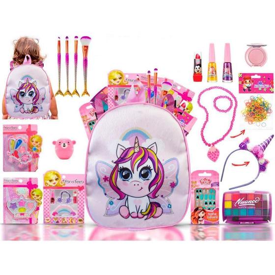 Imagem de Kit Maquiagem Infantil Com Mochila Completo Bz135