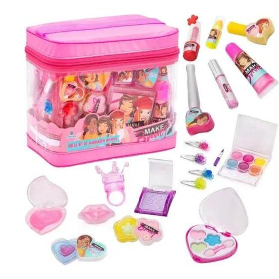 Imagem de Kit Maquiagem Infantil Make Brinq Com Bolsa Polibrinq Mk03