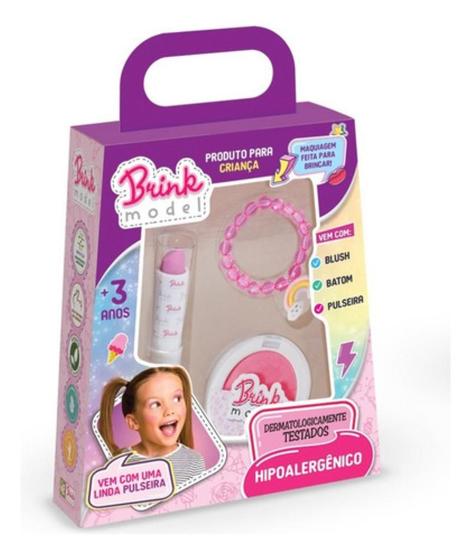 Imagem de Kit Maquiagem Infantil Make Pink Com Pulseira - Brink Model