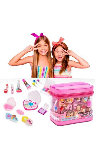 Imagem de Kit Maquiagem Infantil MakeBrinq com Maleta (bolsa) - MK03 - Polibrinq