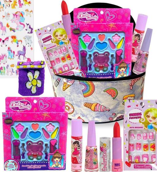 Imagem de Kit Maquiagem Maleta Infantil Batom Brilho Gloss Make Up