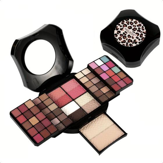 Imagem de Kit Maquiagem Miss Rose Professional Sombra Blush Iluminador