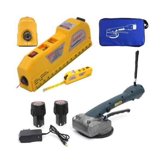 Imagem de Kit Máquina de Assentar Piso Khaata + Nível Trena Laser Level Pro 2,5m