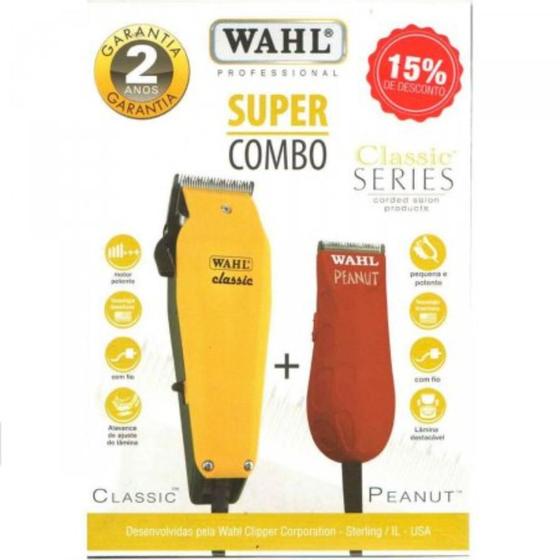 Kit Máquina de Corte Wahl Classic e Acabamento Peanut 127V Menor preço em Kit Máquina de Corte Wahl Classic e Acabamento Peanut 127V