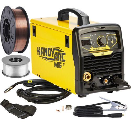 Imagem de Kit Maquina De Solda Inversora Multiprocesso Mig 160i Eletrodo 220v Arames Esab
