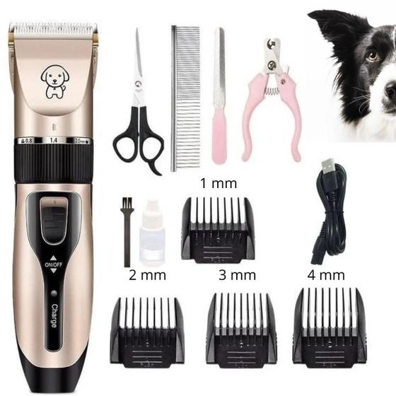 Imagem de Kit Máquina de Tosa para Pets  Cortador Profissional Sem Fio e Eficiente