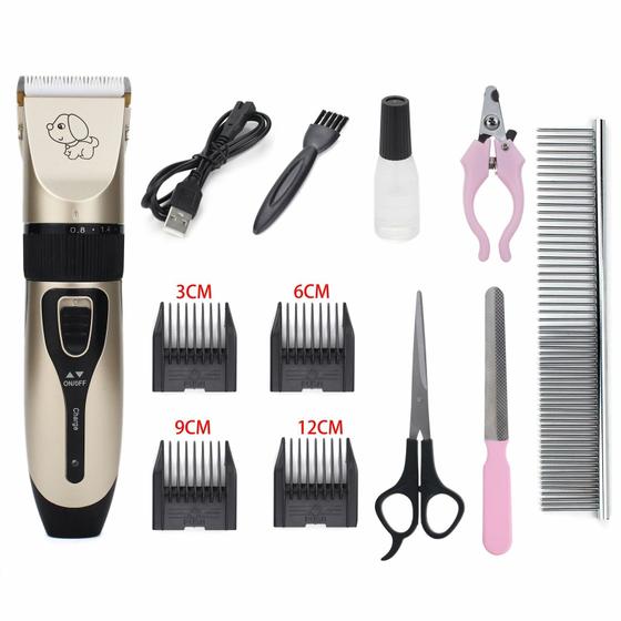 KIT Máquina De Tosa Profissional Pet Cão e Gato Bivolt - NINGBO