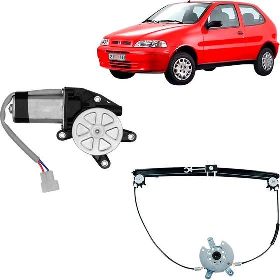 Kit Máquina de Vidro Diant Esquerdo + Motor Palio 2p 96 a 04 Menor preço em Kit Máquina de Vidro Diant Esquerdo + Motor Palio 2p 96 a 04