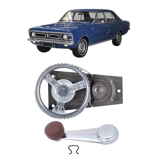 Imagem de Kit Maquina Manivela Vidro Tras Marrom Opala 1968 A 85 4 Pts