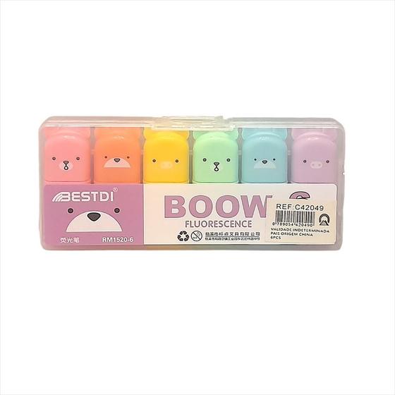 Imagem de Kit marca texto boow fluorescence com 6 cores