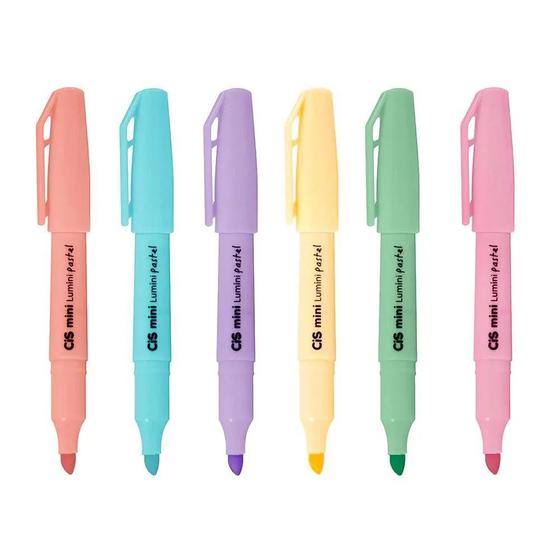 Imagem de Kit Marca Texto CIS Mini Lumini Pastel 6 Cores
