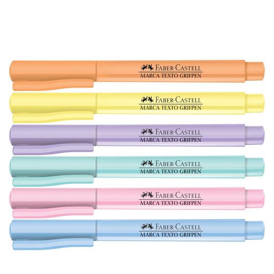 Imagem de Kit Marca Texto FABER-CASTELL Grifpen Tons Pastel - 6 Unidades