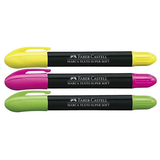 Kit Marca Texto Gel FABER-CASTELL c/ 3 Unids Menor preço em Kit Marca Texto Gel FABER-CASTELL c/ 3 Unids