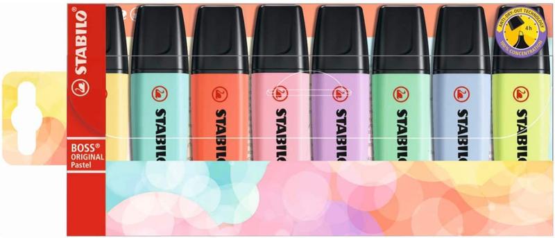 Imagem de Kit marca texto Stabilo com 8 cores pastel 70/8-3
