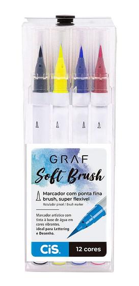 Imagem de Kit Marcador Artístico Cis Graf Soft Brush 12 Cores