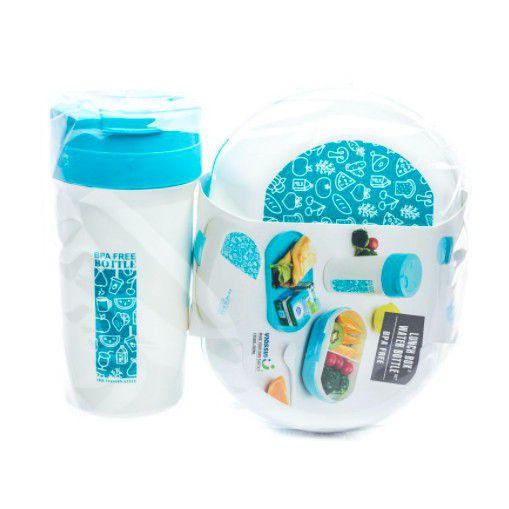 Imagem de Kit Marmita 1150ml e Copo 400ml BPA Free Viassin AZUL