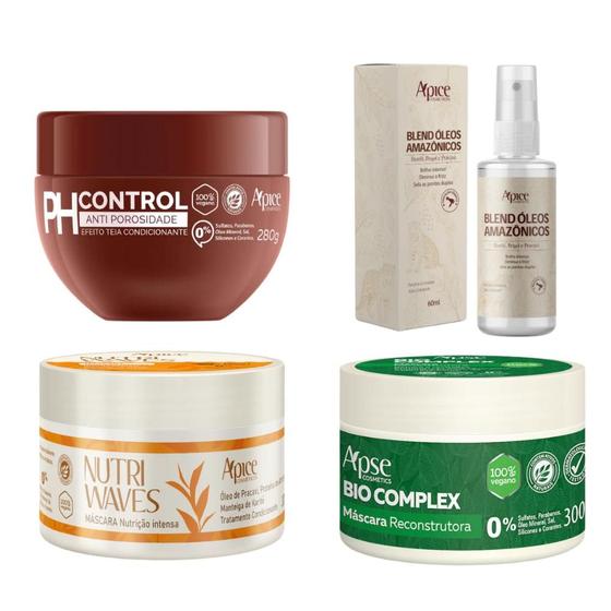 Imagem de Kit Máscara Bio, Nutri Waves, PH Control e Blend de Óleos Apse