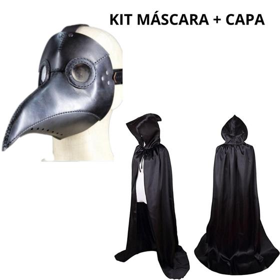 Imagem de Kit Máscara Cosplay Médico Da Peste Negra Halloween + Capa