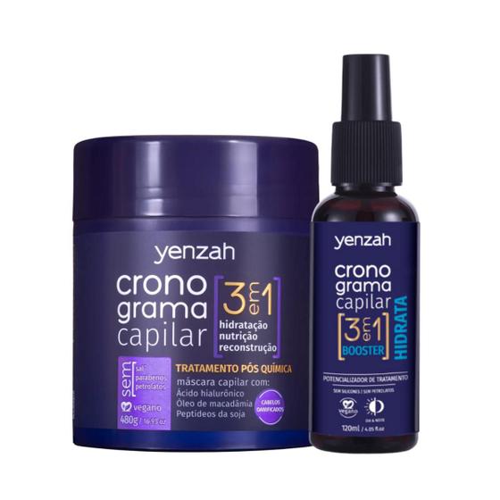 Kit Máscara Cronograma Capilar 3 Em 1 PósQuímica Yenzah + 1 Booster