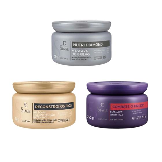 Kit Máscara Cronograma Capilar Eudora Profissional Hidratação Nutrição