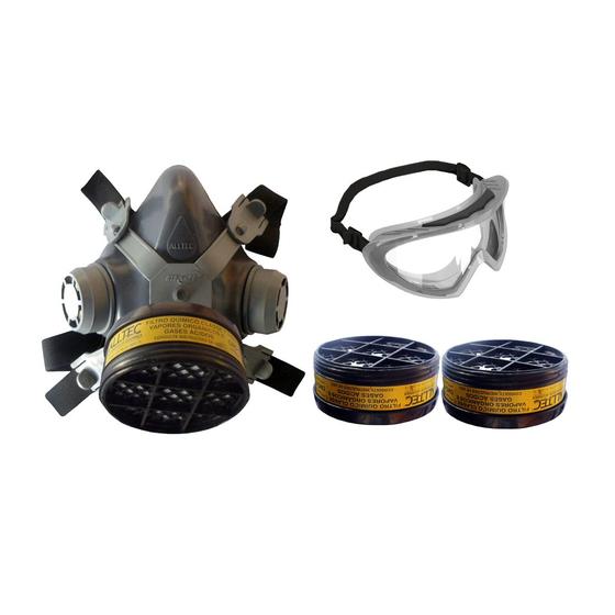 Imagem de Kit Máscara de pintura carvão ativado filtros e óculos