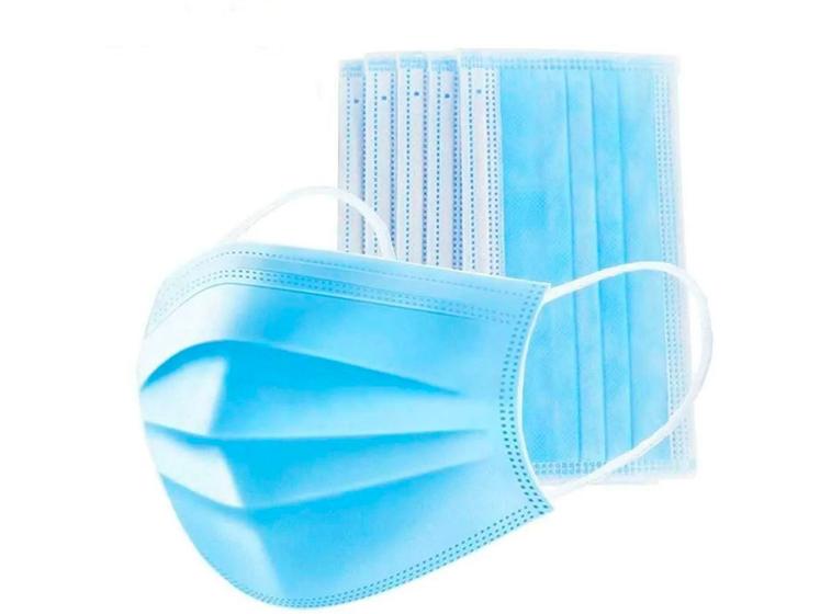 Kit Mascara Descartável 3 Camadas TNT 50 Unidades Bekasa Máscara