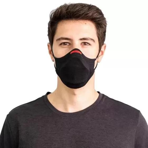 Imagem de Kit máscara fiber knit air + 30 filtros de proteção + suporte (g, preto)