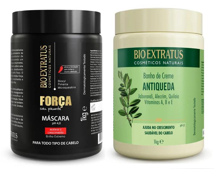 Imagem de Kit Máscara Força Com Pimenta +Jaborandi 1kg Bio Extratus