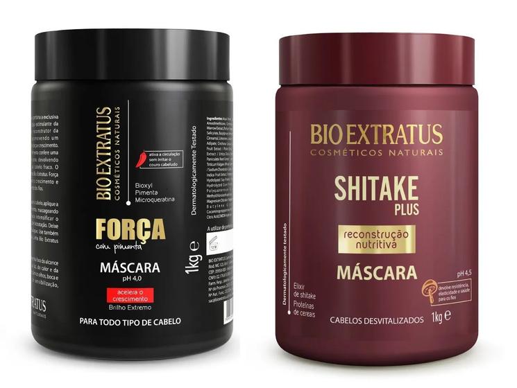 Imagem de Kit Máscara Força Com Pimenta+ Shitake Plus 1kg Bio Extratus