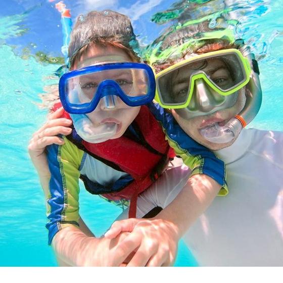 Imagem de Kit Máscara Mergulho Snorkel Nadadeiras E Respirador Hoje