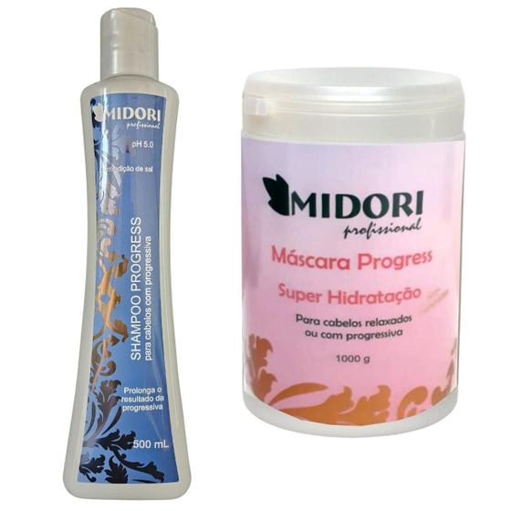 Imagem de Kit Máscara progressiva 1kg e Shampoo Progressiva 1L Midori