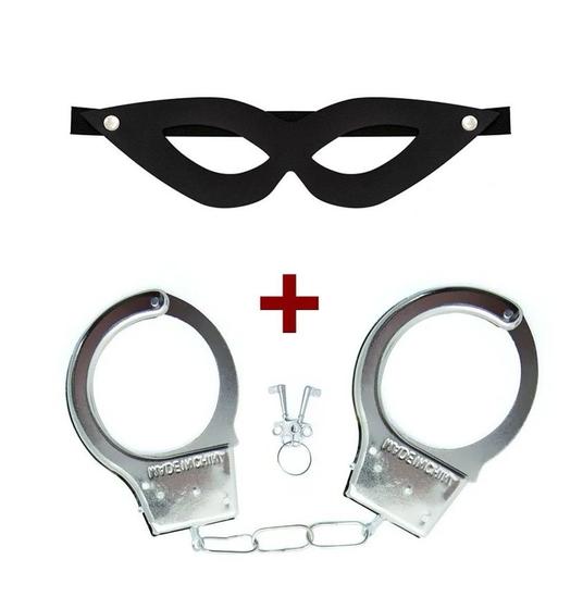 Imagem de Kit Máscara Seduction e Bracelete de Metal Surpreenda - Preto