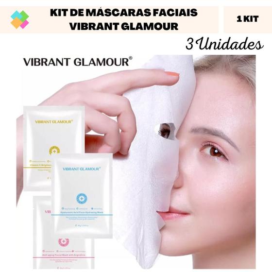 Imagem de Kit Máscaras AH + VitC + Peptídeo Vibrant Glamour