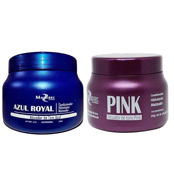 Imagem de Kit Máscaras Matizadora Azul Royal E Pink Mairibel 250G