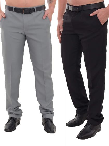 Imagem de KIT Masculino 2 Peças - Calça Social Cinza Claro e Calça Social Preto