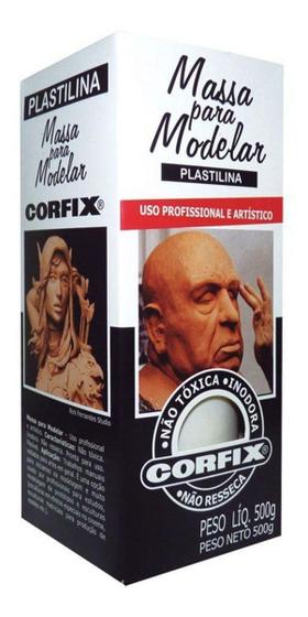 Imagem de Kit Massa Modelar BRANCA (Tipo Clay) Plastilina 1kg - 605107-301