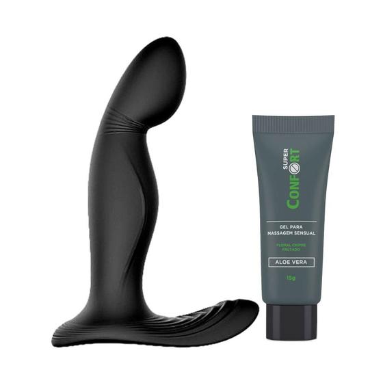 Imagem de Kit Massageador de Prostata Zeus e Gel Lubrificante Dessensibilizante Super Confort