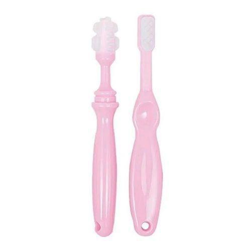 Imagem de Kit Massageador e Escova Dental Com Escudo Buba Rosa