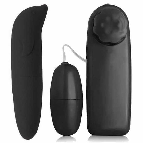Imagem de Kit Massageador intimo Capsula Ponto G Golfinho Aveludado