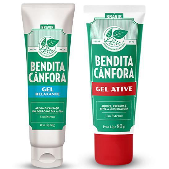 Imagem de Kit Massagem Bendita Cânfora Gel Relaxante e Gel Ative 80g Alívio da Musculatura