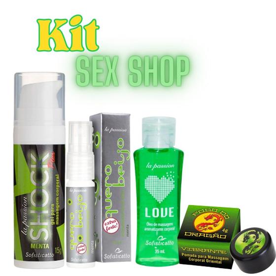 Imagem de Kit Massagem Sensual Óleo Love Lubrificante Shock Plus