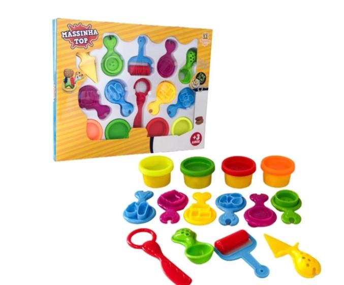 Kit Massinha De Modelar Com Formas 10 Peças Banana Toys - Massinha ...