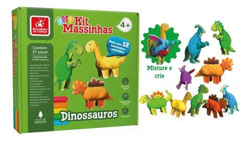 Imagem de Kit Massinha Dinossauros Coleção Pop Pedagógico 6 Dinos