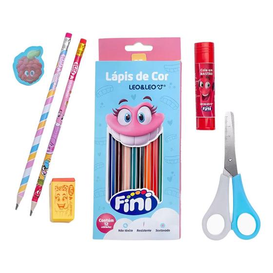 Imagem de Kit Material Escolar C/18 unidades Fini Completo Com Cheiro Lápis