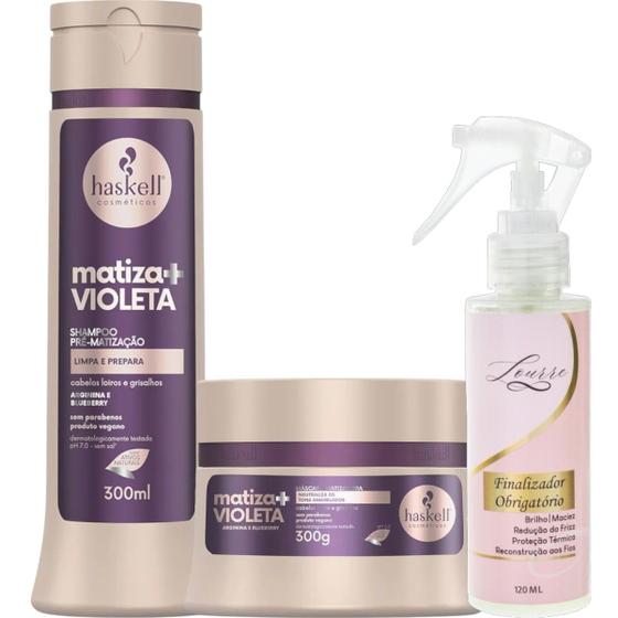 Imagem de Kit Matiza+ Shampoo + Máscara Violeta 300ml + Finalizador Obrigatório Lourre 120ml