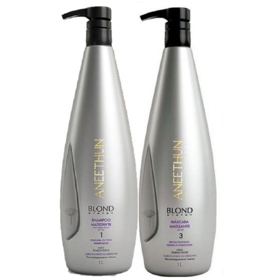 Imagem de Kit Matizante Blond System Aneethun 1 Litro Profissional
