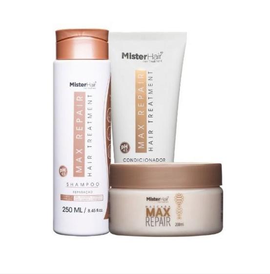 Kit Max Repair Shampoo, Condicionador E Máscara Mister Hair Kit de