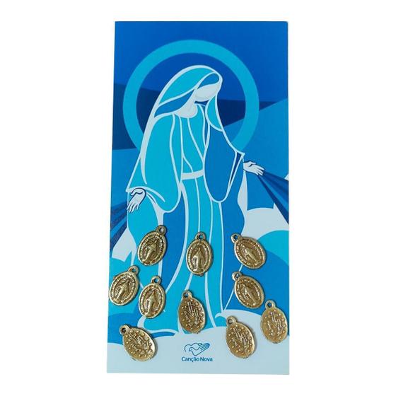 Imagem de Kit Medalhas Nossa Senhora das Graças Ouro Velho 10 Unidades